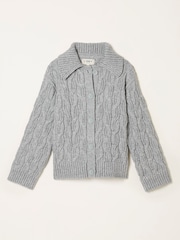 Gris claro - FatFace Collared Knitted Cardigan - Imagen 5 de 5