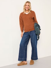 FatFace Bella Tan Brown Batwing Knitted Jumper - Image 3 of 6