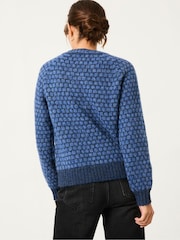 FatFace Elsie Navy Pattern Knitted Jumper - Image 2 of 5