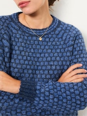 FatFace Elsie Navy Pattern Knitted Jumper - Image 3 of 5