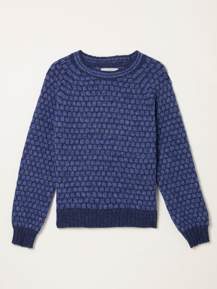 FatFace Elsie Navy Pattern Knitted Jumper - Image 5 of 5 FatFace Elsie Navy Pattern Knitted Jumper - Image 5 of 5
