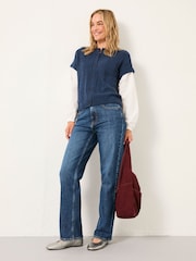 FatFace Odette Navy Button Front 2 in 1 - Image 3 of 6