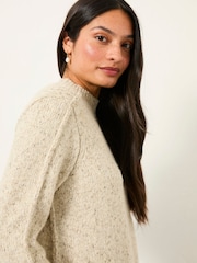 FatFace Fae Natural Flecked Knitted Jumper - Image 3 of 5