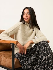 FatFace Fae Natural Flecked Knitted Jumper - Image 4 of 5