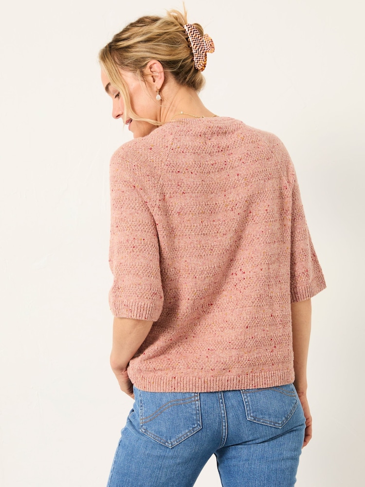 FatFace Remi Rose Pink Knitted Cardigan - Image 2 of 6 FatFace Remi Rose Pink Knitted Cardigan - Image 2 of 6
