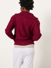 Rojo burdeos - FatFace Zip Through Funnel Neck - Imagen 2 de 6