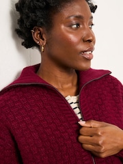 Rojo burdeos - FatFace Zip Through Funnel Neck - Imagen 5 de 6