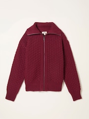Rojo burdeos - FatFace Zip Through Funnel Neck - Imagen 6 de 6