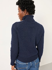FatFace Freida Navy Turtle Neck Knitted Jumper - Image 2 of 5