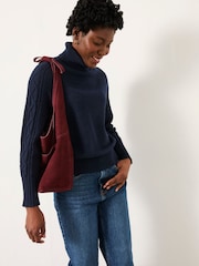 FatFace Freida Navy Turtle Neck Knitted Jumper - Image 4 of 5