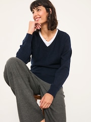 FatFace Bella Dark Navy Batwing Knitted Jumper - Image 3 of 6