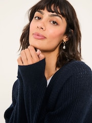 FatFace Bella Dark Navy Batwing Knitted Jumper - Image 4 of 6