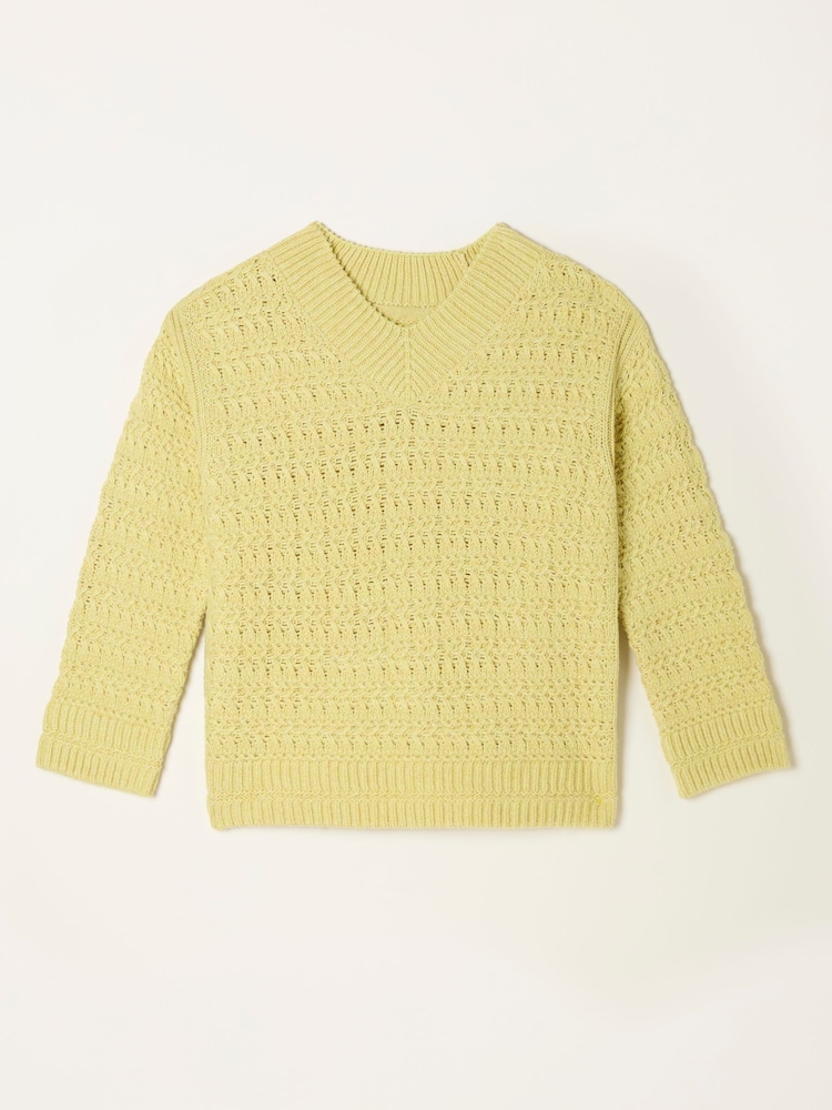 FatFace Stella Lemon Yellow V Neck Knitted Jumper - Image 7 of 7 FatFace Stella Lemon Yellow V Neck Knitted Jumper - Image 7 of 7