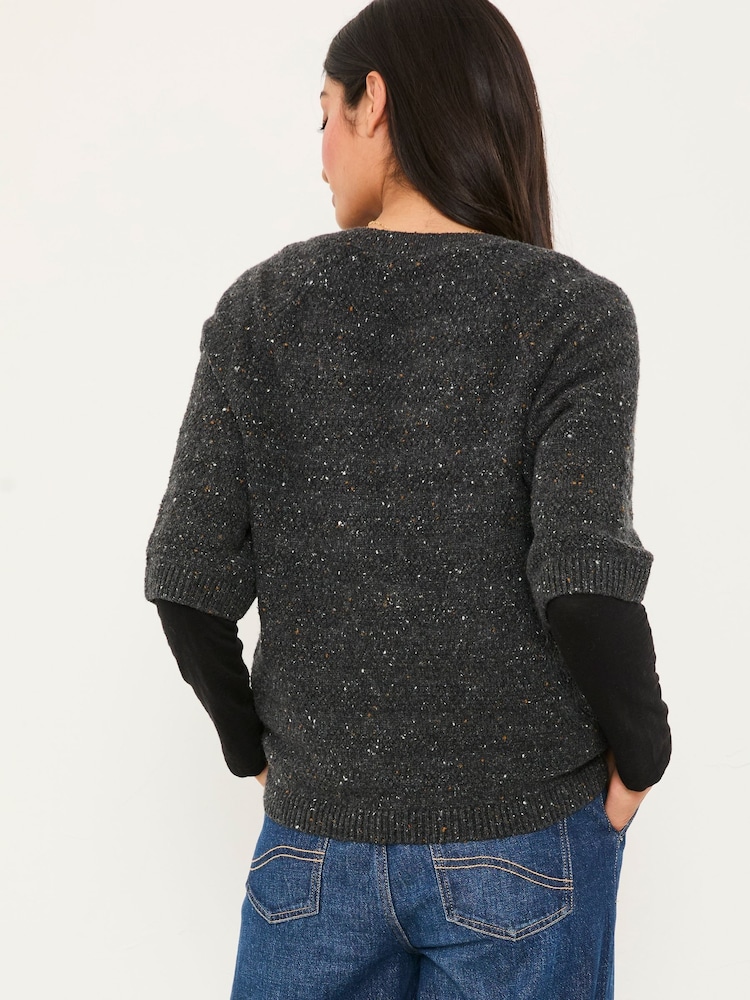 FatFace Remi Black Knitted Cardigan - Image 2 of 6 FatFace Remi Black Knitted Cardigan - Image 2 of 6