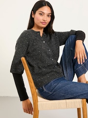 FatFace Remi Black Knitted Cardigan - Image 3 of 6