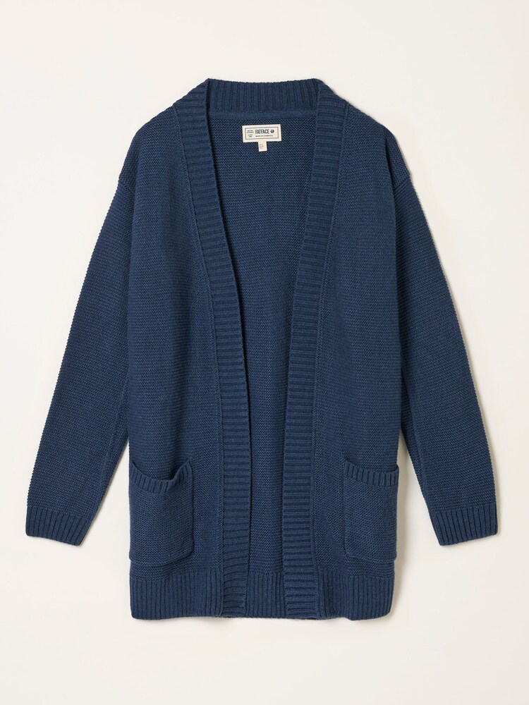 Azul marino - FatFace Longline Knitted Cardigan - Imagen 1 de 1