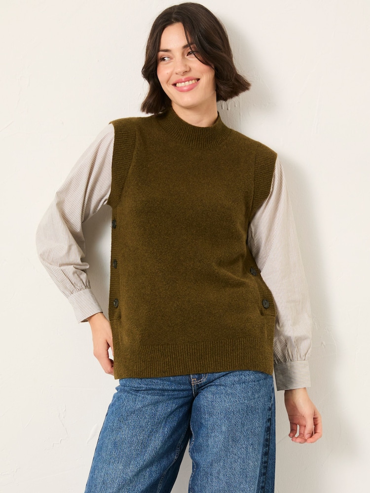 FatFace Knitted and Woven 2in1 Top - Imagem 2 de 7