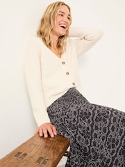 Blanco tiz - FatFace V Neck Knitted Cardigan - Imagen 4 de 5