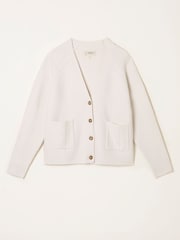 Blanco tiz - FatFace V Neck Knitted Cardigan - Imagen 5 de 5