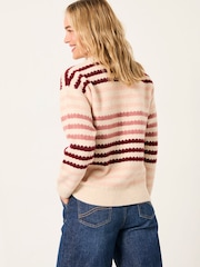 FatFace Solange Chalk White Stripe Knitted Crew Jumper - Image 2 of 6