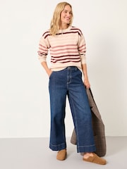 FatFace Solange Chalk White Stripe Knitted Crew Jumper - Image 5 of 6