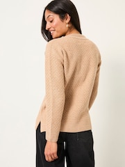 FatFace Ella Dark Natural Textured Knitted Jumper - Image 2 of 6