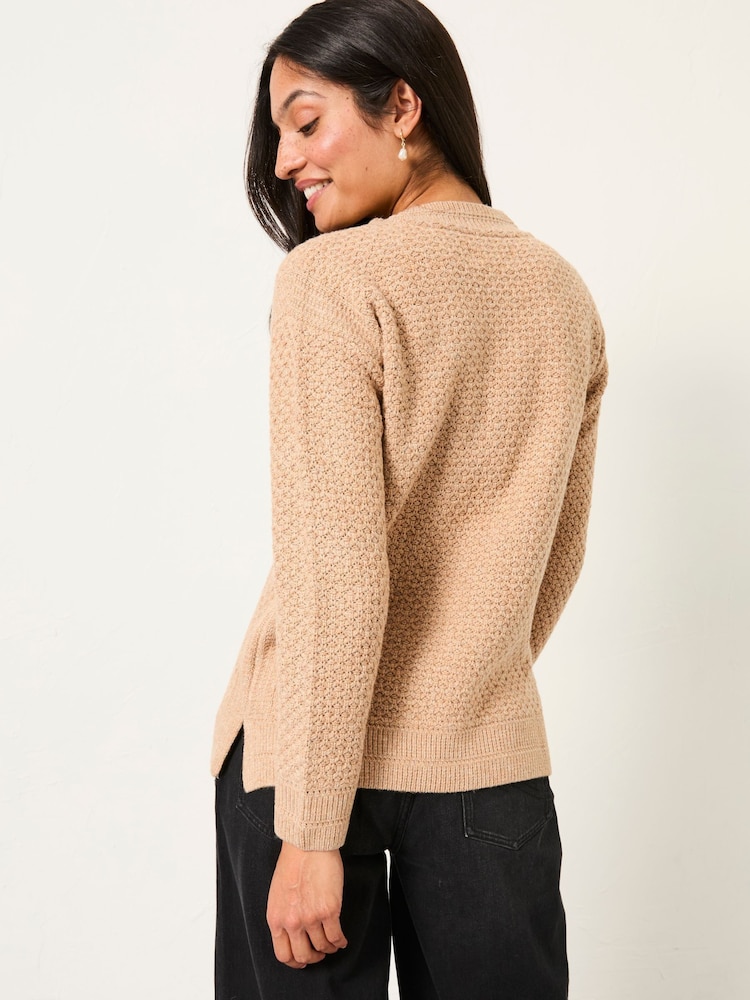 FatFace Ella Dark Natural Textured Knitted Jumper - Image 2 of 6