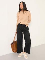 FatFace Ella Dark Natural Textured Knitted Jumper - Image 3 of 6
