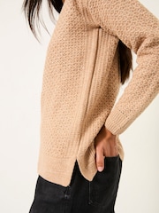 FatFace Ella Dark Natural Textured Knitted Jumper - Image 4 of 6