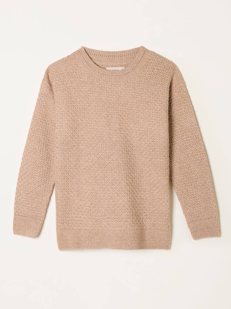 FatFace Ella Dark Natural Textured Knitted Jumper - Image 6 of 6