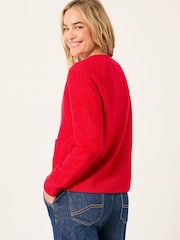 Rojo - FatFace V Neck Knitted Cardigan - Imagen 3 de 6