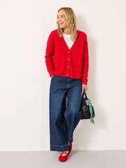Rojo - FatFace V Neck Knitted Cardigan - Imagen 5 de 6