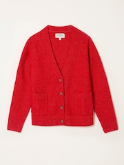 Rojo - FatFace V Neck Knitted Cardigan - Imagen 6 de 6