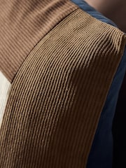 Brown 50 x 50cm Abstract Squares Corduroy Cushion - Image 3 of 6