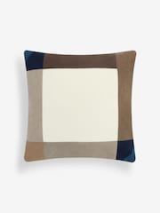 Brown 50 x 50cm Abstract Squares Corduroy Cushion - Image 4 of 6