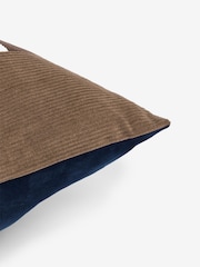 Brown 50 x 50cm Abstract Squares Corduroy Cushion - Image 6 of 6