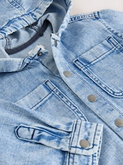 Mid Blue Denim Hooded Overshirt (3mths-7yrs) - Image 9 of 22