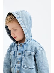 Mid Blue Denim Hooded Overshirt (3mths-7yrs) - Image 1 of 22