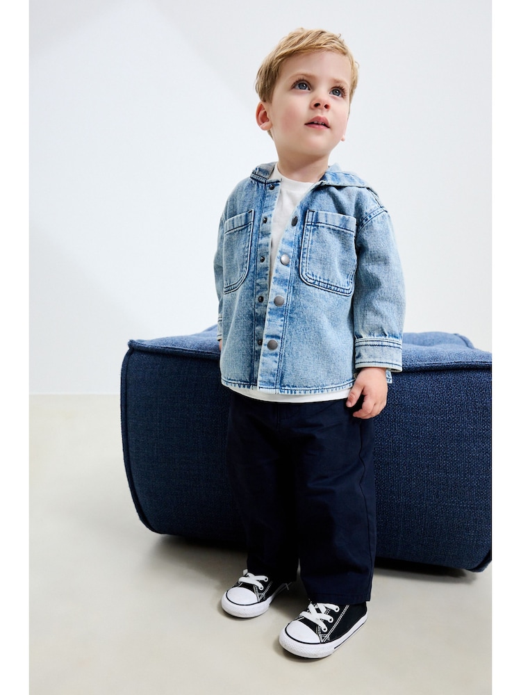 Mid Blue Denim Hooded Overshirt (3mths-7yrs) - Image 2 of 22