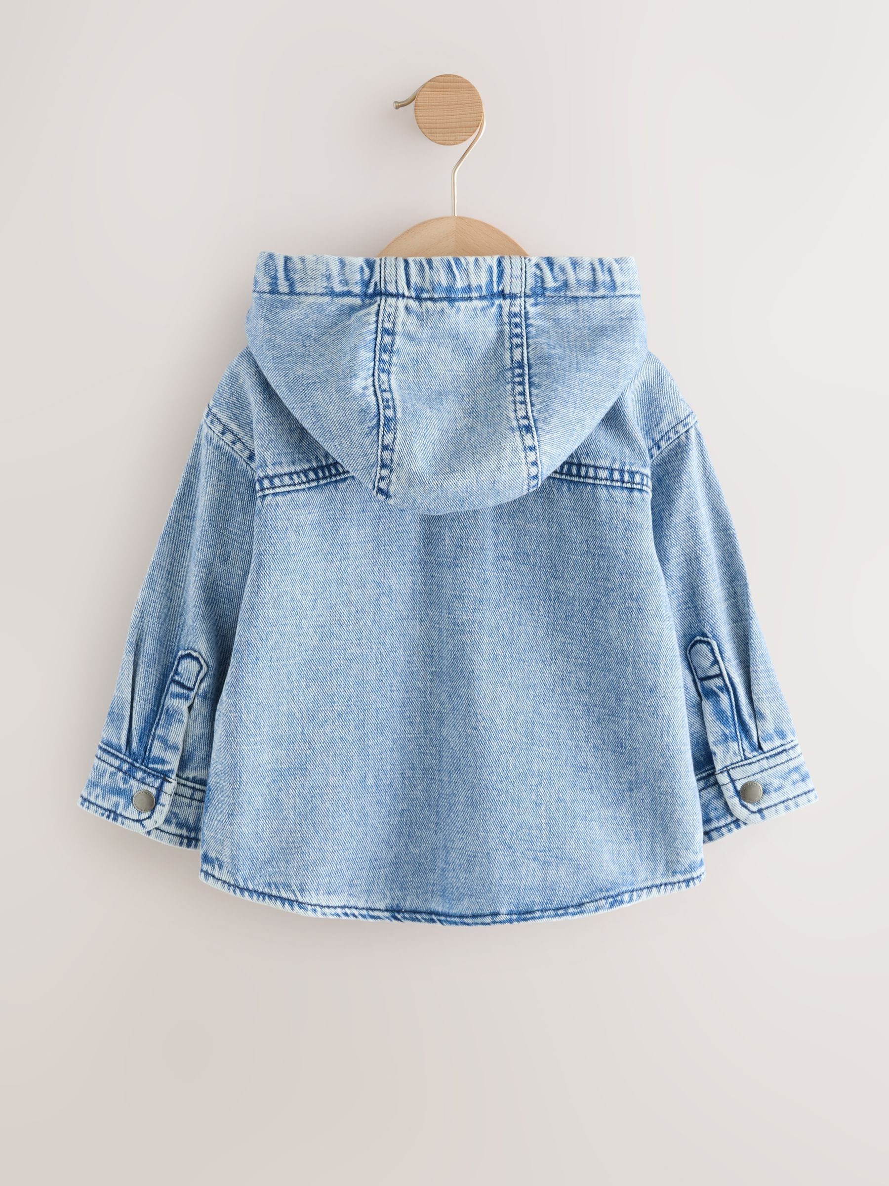Buy Mid Blue Denim Hooded Overshirt (3mths-7yrs) from Next Romania