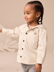 Ecru Bear Twill Hooded Overshirt and T-Shirt Set (3mths-7yrs) - Image 1 of 5