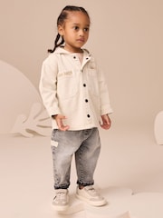 Ecru Bear Twill Hooded Overshirt and T-Shirt Set (3mths-7yrs) - Image 4 of 5