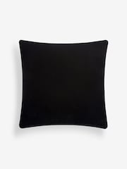 Black/White 43 x 43cm Popcorn Slogan Stripe Velvet Cushion - Image 4 of 5