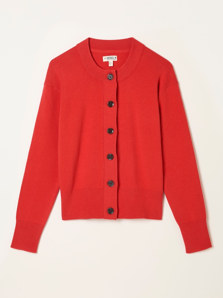Vermelho - FATFACE de malha Cardigan - Imagem 1 de 1