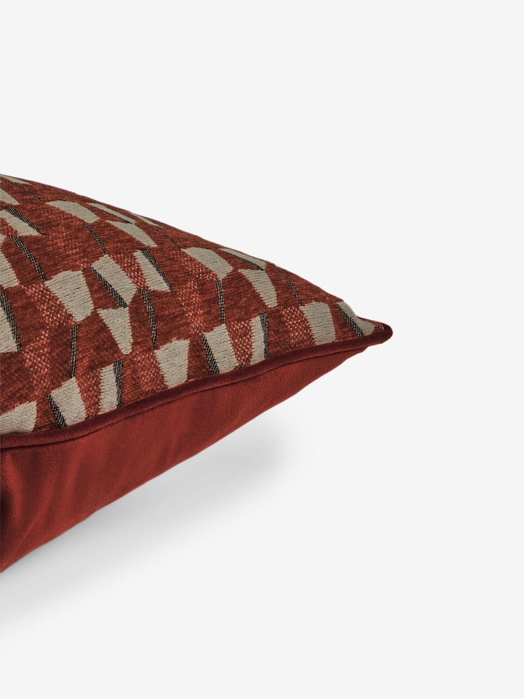 Red 43 x 43cm Oscar Geo Cushion - Image 6 of 6