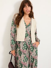 FatFace Ivory Tulip Knitted Waistcoat - Image 1 of 5