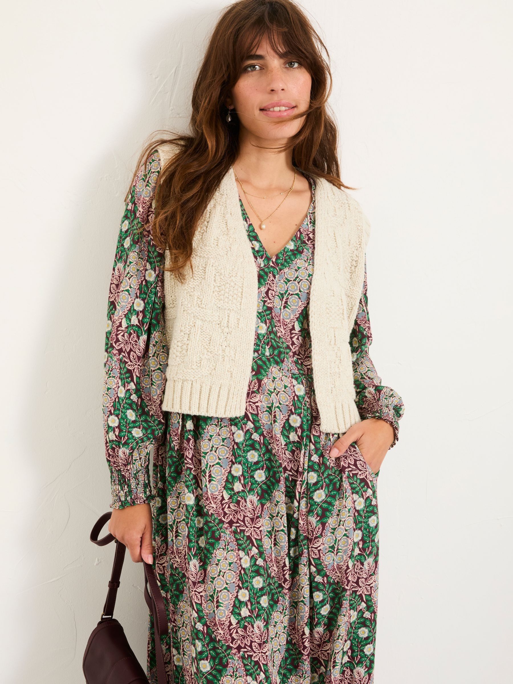 Fatface Ivory Tulip Knitted Waistcoat