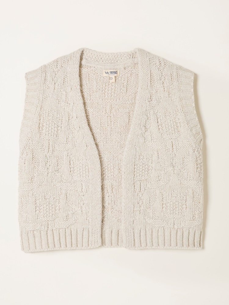 FatFace Ivory Tulip Knitted Waistcoat - Image 5 of 5 FatFace Ivory Tulip Knitted Waistcoat - Image 5 of 5
