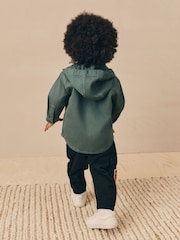 Azul verde azulado oscuro - Twill Hooded Overshirt and T-Shirt Set (3mths-7yrs) - Imagen 2 de 10