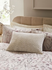 Natural 40 x 59cm Cut Velvet Floral Print Cushion - Image 2 of 8